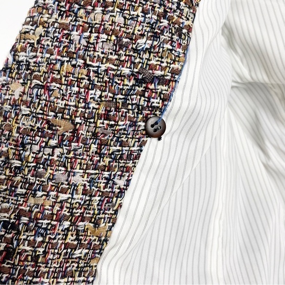 Veronica Beard Theron Double Breasted Tweed Blazer Jacket in Brown Multi Size 0 - Picture 5 of 10